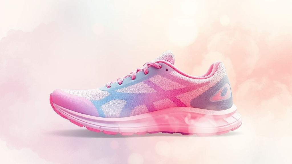 새로운 기술 적용과 갑피 개선으로 인한 착화감 (watercolor 스타일)