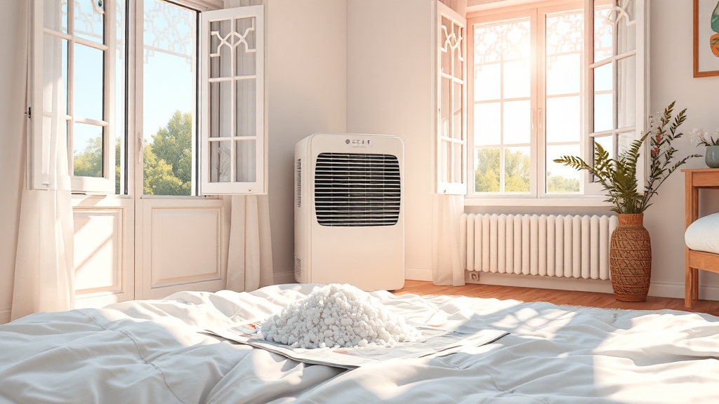 집 안 습기, 어떻게 제거할까? (illustration 스타일)