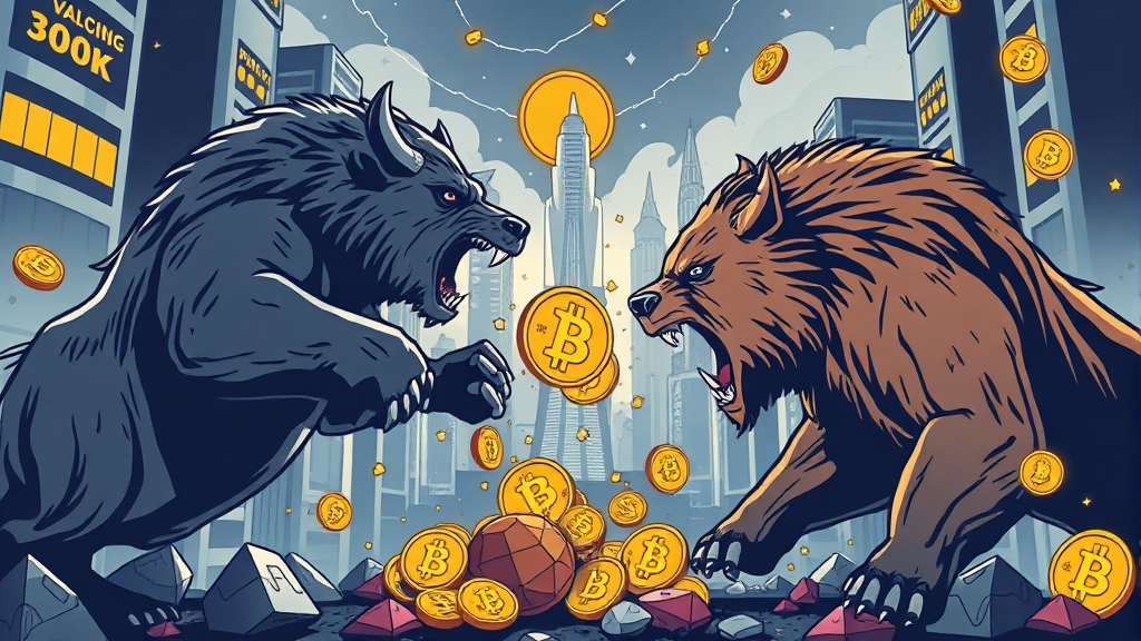 비트코인 투자 전략: 장기 vs 단기 (illustration 스타일)