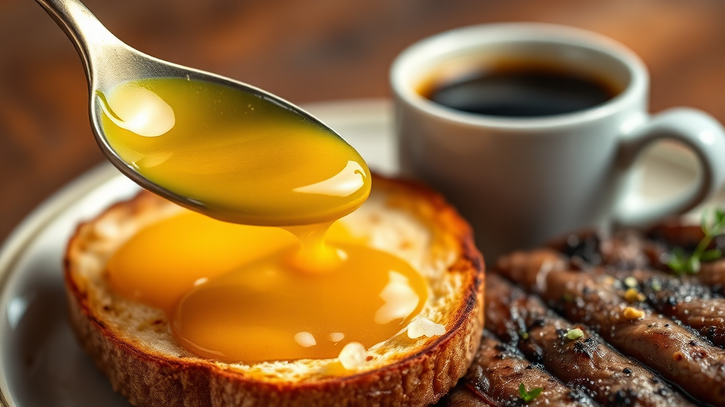 기버터 섭취법 & 권장량 (realistic 스타일)