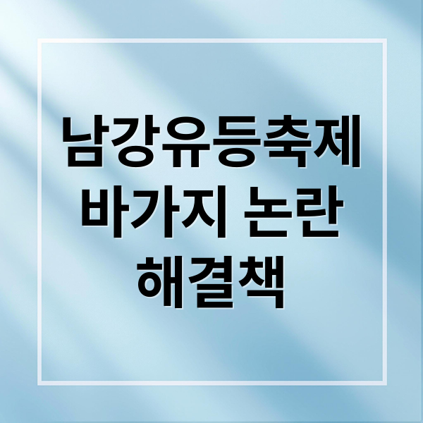 남강유등축제
바가지 논란
해결책 (진주 남강유등축제 바가지요금)