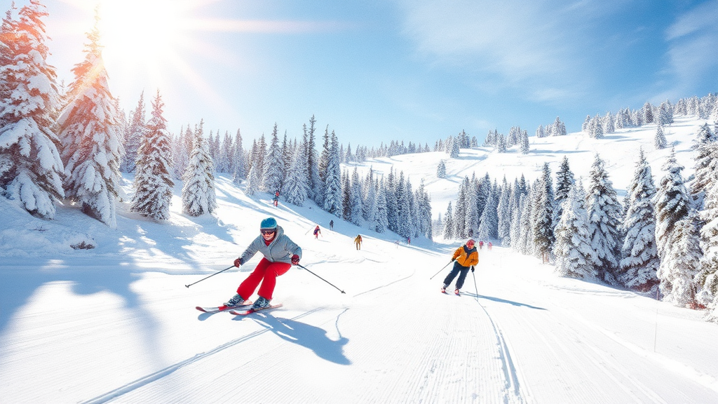 스키장별 개장 정보 (날짜, 시간, 슬로프) (watercolor 스타일)