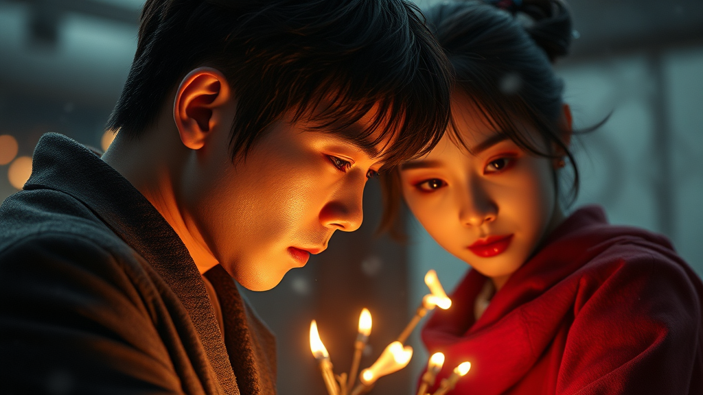 주요 등장인물의 과거와 현재 비교 (realistic 스타일)