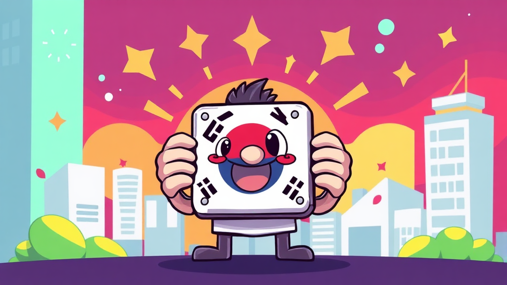 반도체와 수출 다변화: 한국 경제 성장의 핵심 동력 (cartoon 스타일)