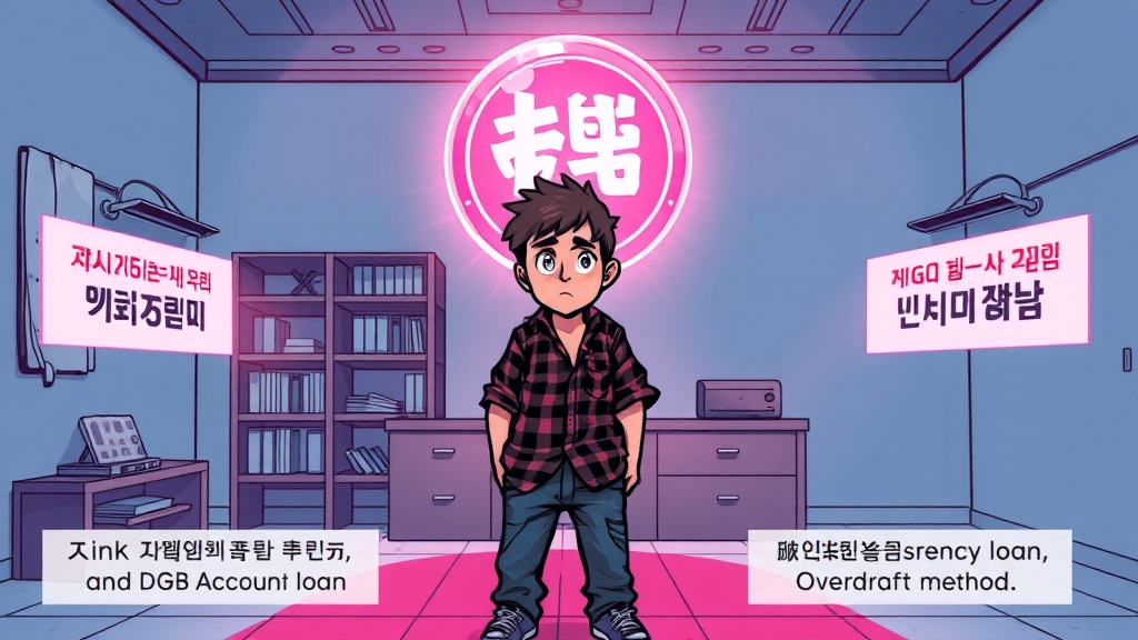 핀크 비상금대출 단점 및 주의사항 (cartoon 스타일)