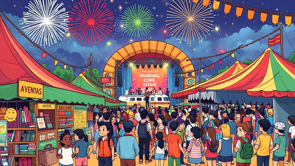 축제 관련 행사, 무엇이 있을까? (cartoon 스타일)