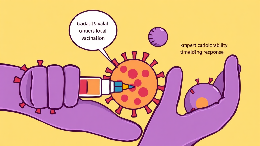 가다실 9가 접종 후 부작용 및 주의사항 (cartoon 스타일)