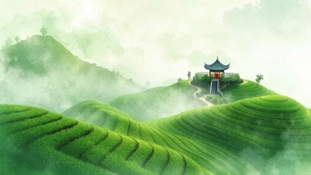 초록 물결, 보성 대한다원 (watercolor 스타일)