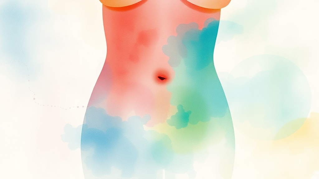 일상 속 숨겨진 복부 팽만 유발 요인 찾기 (watercolor 스타일)