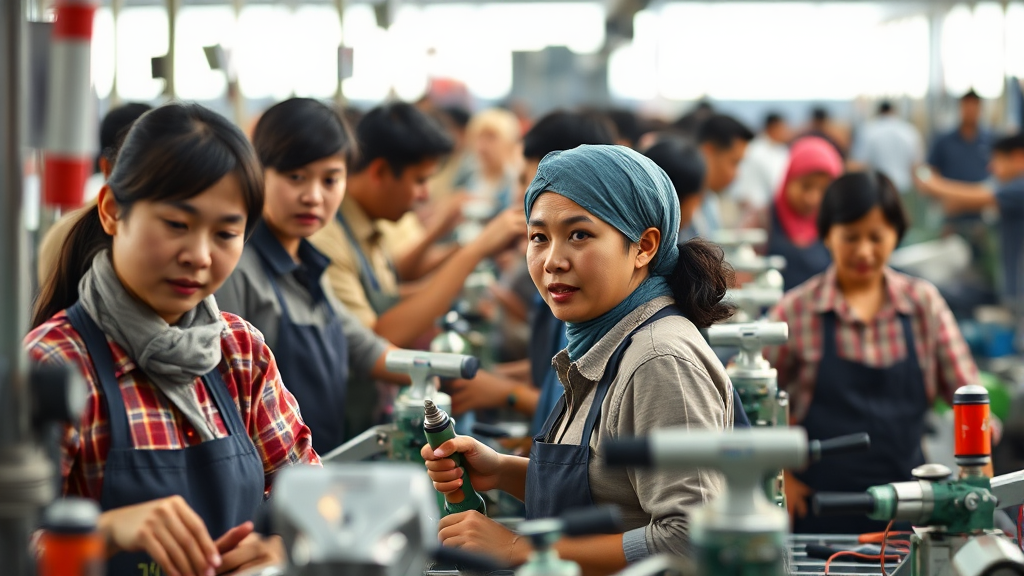 국적별, 업종별 임금 격차 (realistic 스타일)