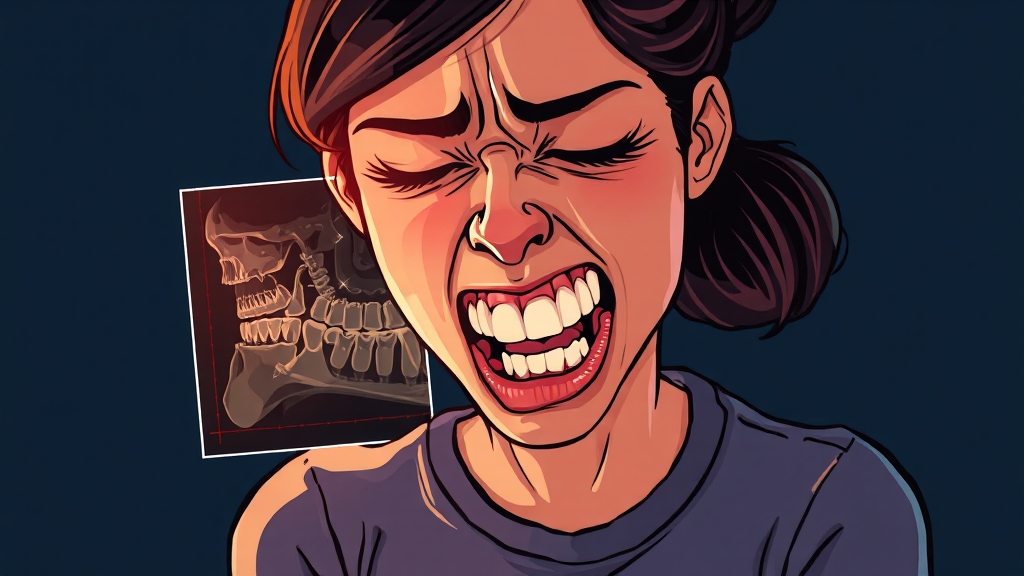 턱 통증 관련 질환: 사랑니, 비대칭 (cartoon 스타일)