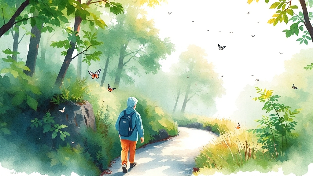 기억력 향상을 위한 걷기 방법 (watercolor 스타일)