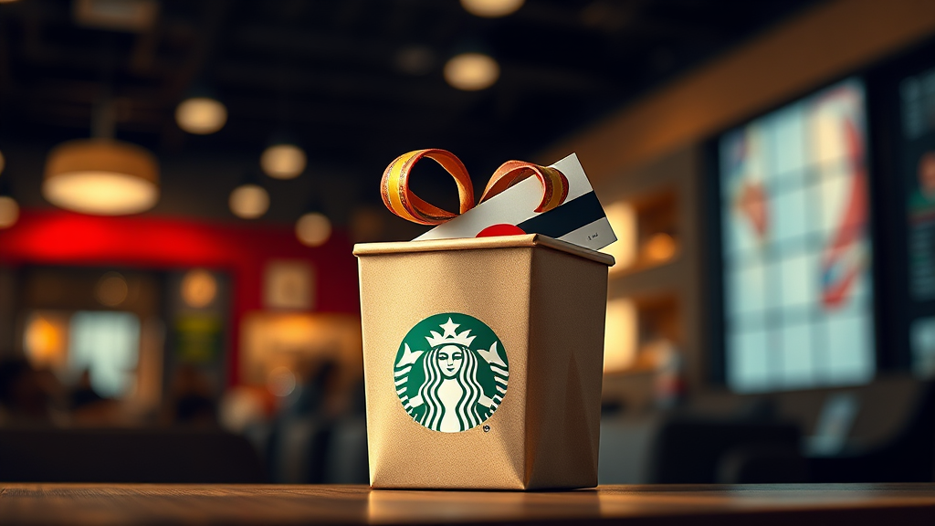 스마트한 스타벅스 소비: 기프티콘, 할인쿠폰, 제휴 할인 활용법 (realistic 스타일)