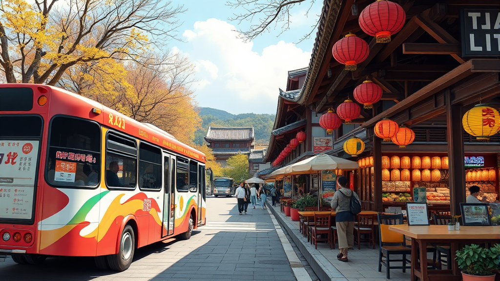 교통, 주차, 숙박 정보 (realistic 스타일)