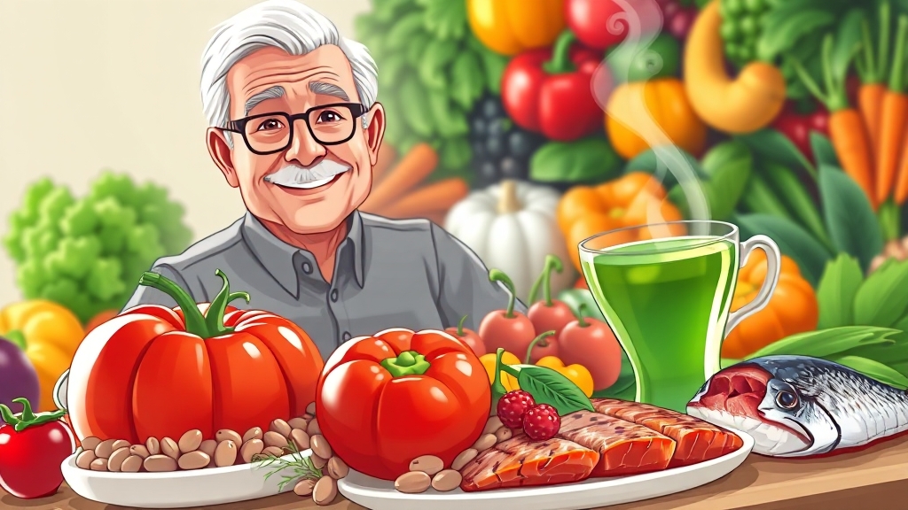 전립선암 환자를 위한 식단 팁 (cartoon 스타일)