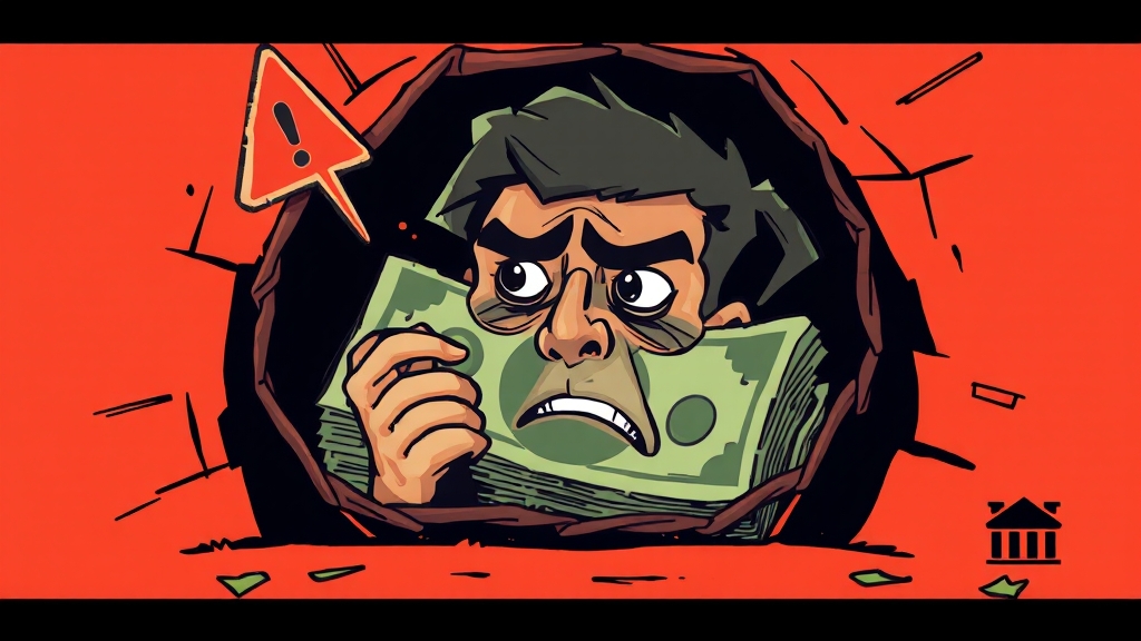 환전 시 주의사항: 불법 거래 위험 (illustration 스타일)