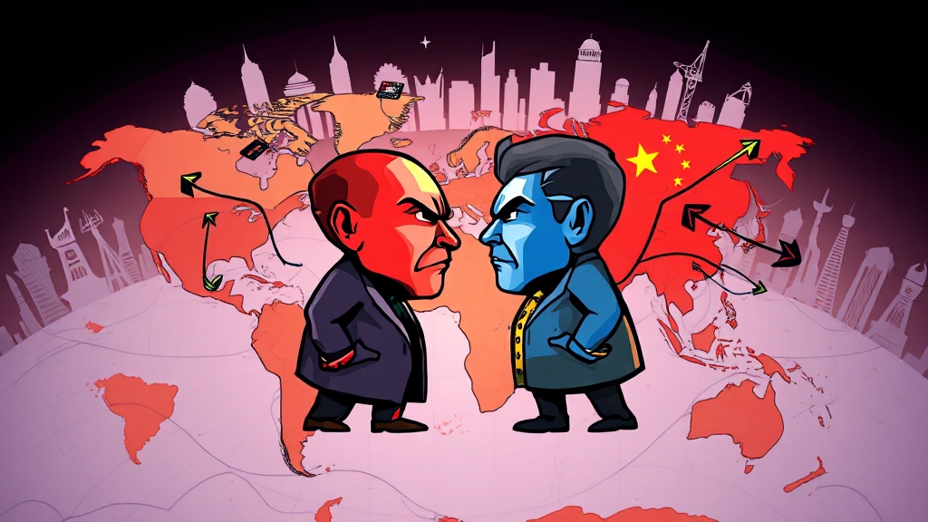 미·중 갈등, 공급망 재편 가속화 (cartoon 스타일)