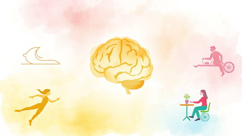 뇌 건강을 지키는 핵심 활동 (watercolor 스타일)