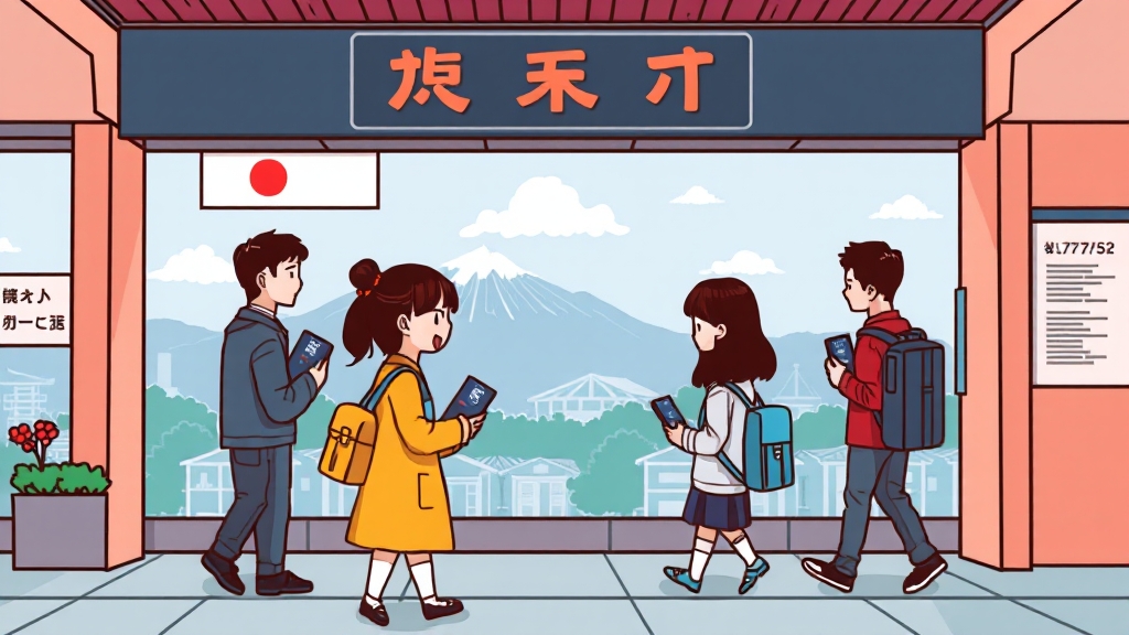 비짓 재팬 웹: 일본 입국 필수 준비 (cartoon 스타일)