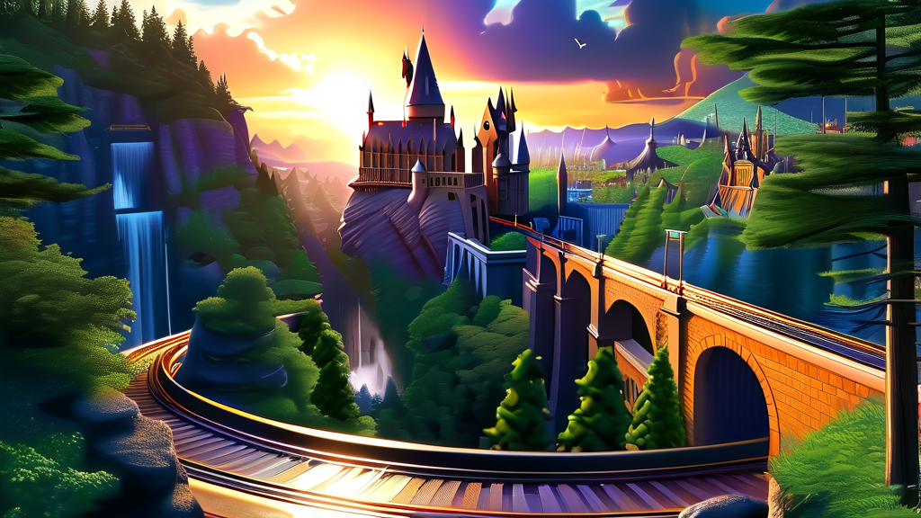 테마파크의 짜릿함: 유니버설 스튜디오 재팬 완전 정복 (realistic 스타일)