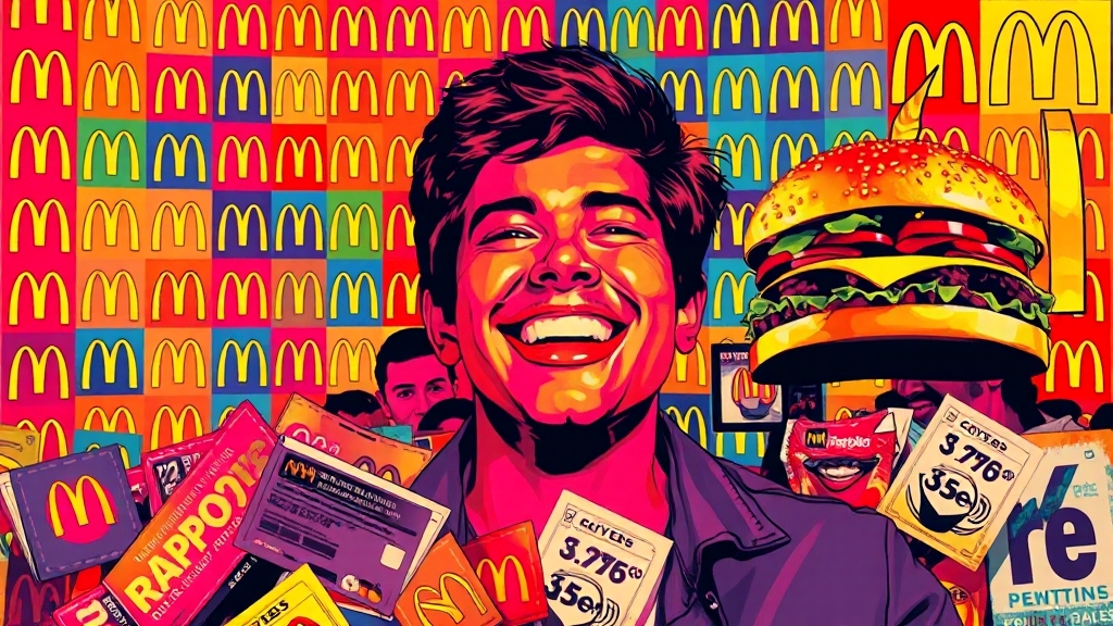 맥도날드 앱 활용 할인 전략 (popart 스타일)