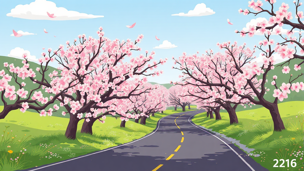 진주 매화숲 개방 정보 및 방문 시기 (cartoon 스타일)