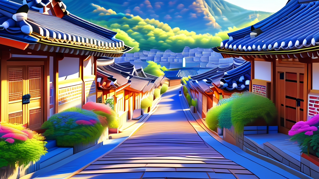전통과 현대가 어우러진 전주 명소 (realistic 스타일)