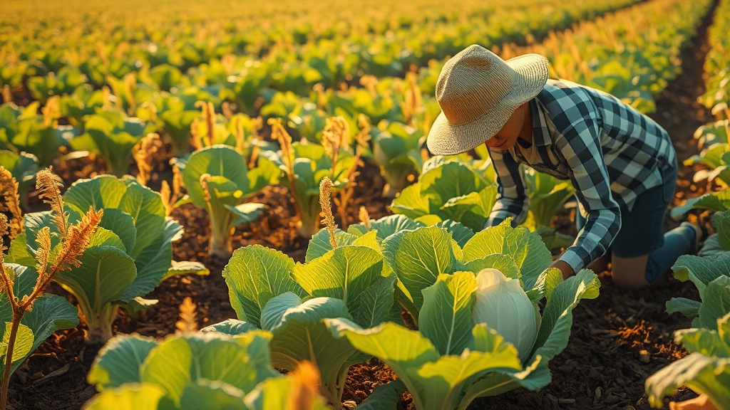 김장 배추 심는 시기: 지역별 최적기는? (realistic 스타일)