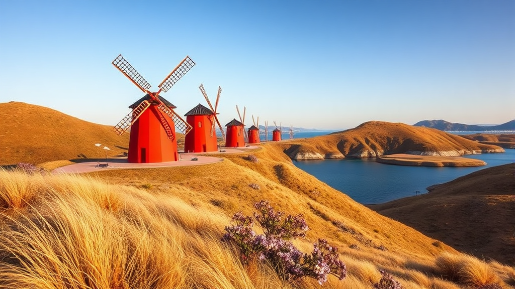 인생샷 명소: 바람의 언덕에서 사진 찍기 좋은 스팟 (realistic 스타일)