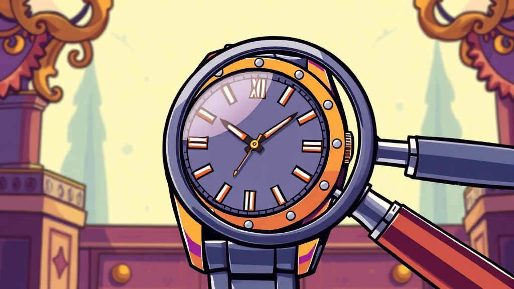 중고 명품 거래 시 주의사항 (cartoon 스타일)