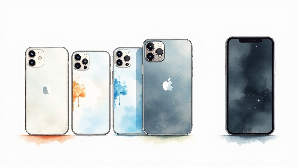 아이폰17 선택 가이드: 모델별 특징 비교 (watercolor 스타일)