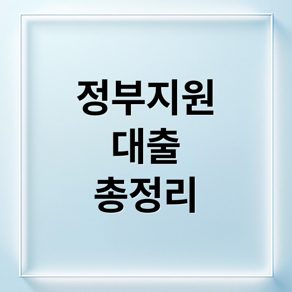 정부지원
대출
총정리 (정부지원 대출 서민대출 정책대출)