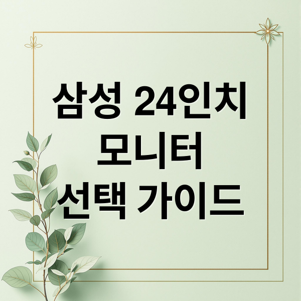 삼성 24인치
모니터
선택 가이드 (삼성 모니터 24인치 추천)