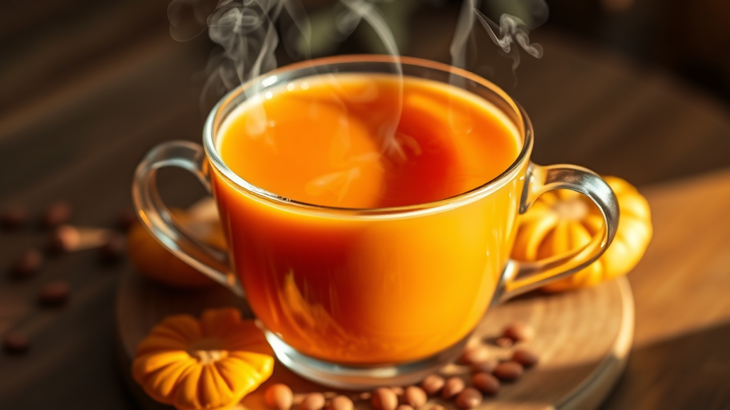 호박팥차, 맛있게 즐기는 방법 (realistic 스타일)