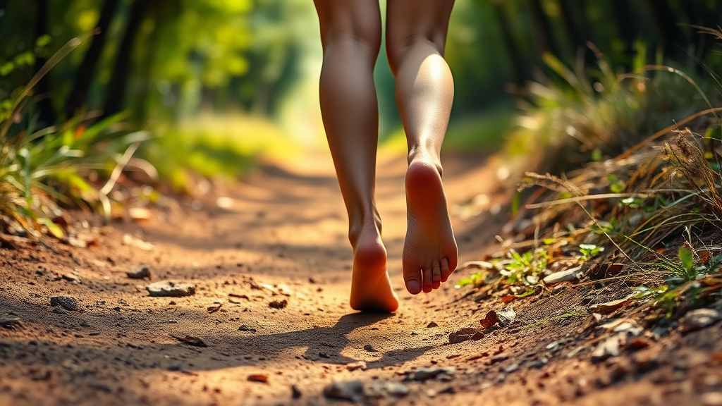 맨발걷기의 다양한 건강 효능 (realistic 스타일)