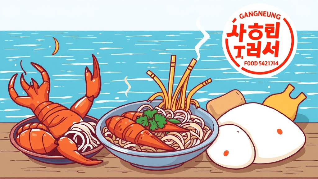 강릉 대표 메뉴 집중 분석 (cartoon 스타일)