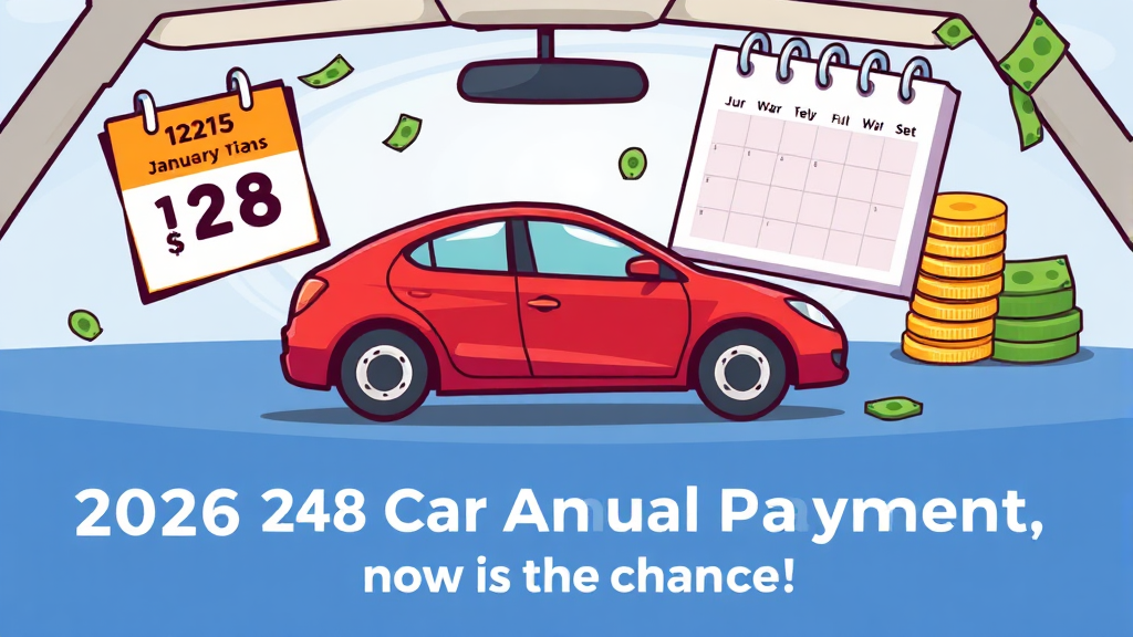 2026년 연납 기간 및 할인율 (cartoon 스타일)