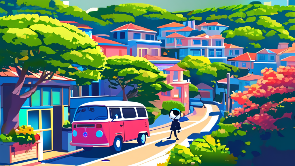 감천문화마을, 즐거움과 감동을 더하는 사회공헌 프로그램 (cartoon 스타일)