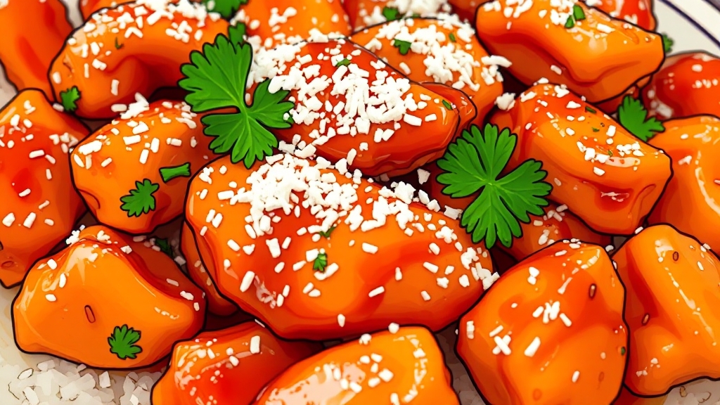 닭강정 플레이팅 꿀팁 (illustration 스타일)