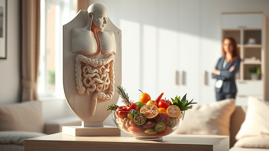 저포드맵 식단의 효과 및 IBS 증상 완화 (realistic 스타일)