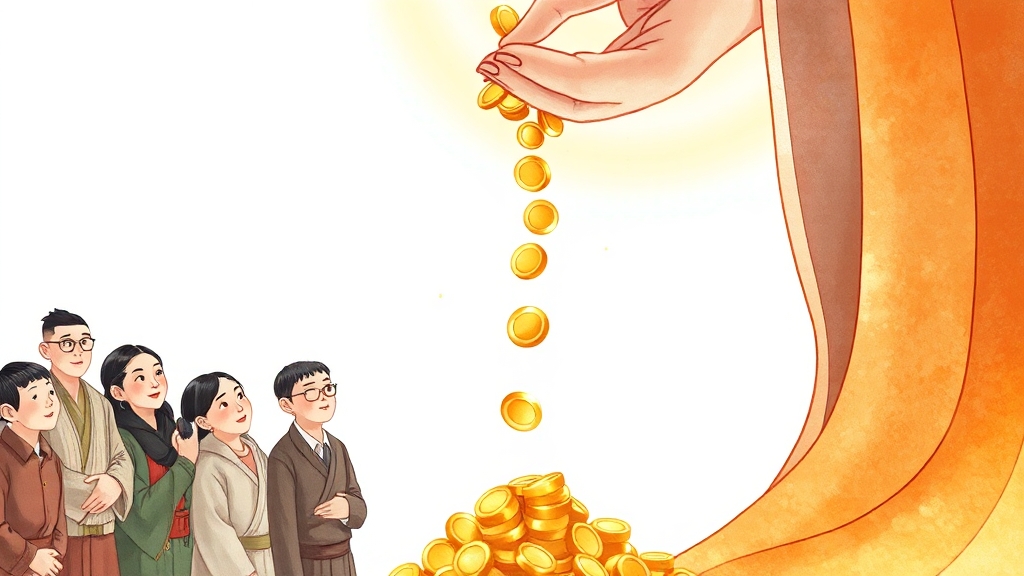 백중 관련 자비 활동 및 후원 (illustration 스타일)