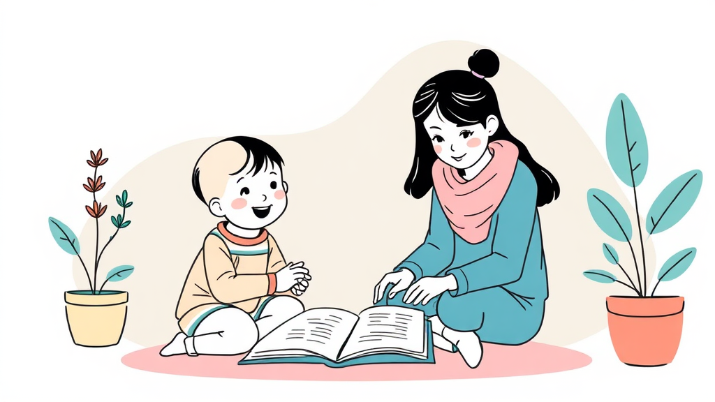 실수 없이 아이돌봄 서비스 신청하는 방법 (illustration 스타일)