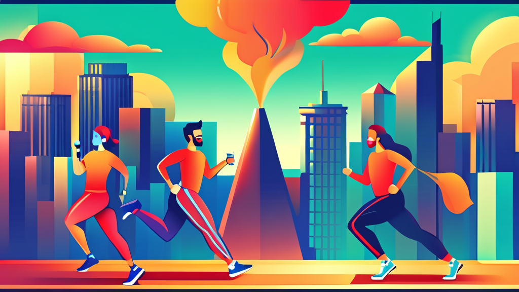 운동, 금연, 절주: 건강한 생활 습관의 힘 (cartoon 스타일)