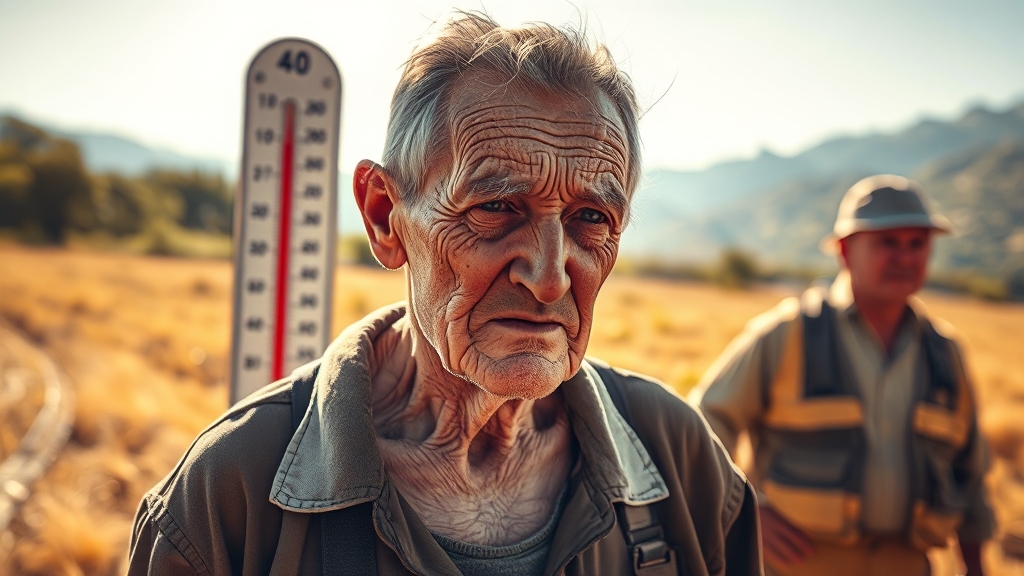 온열질환 종류와 위험성 (realistic 스타일)