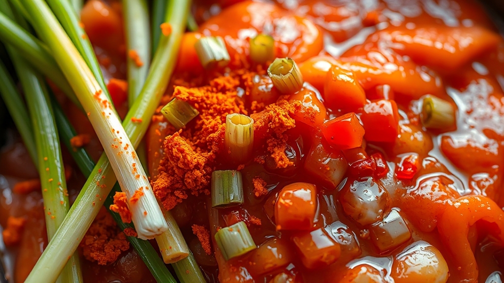 파김치 재료 준비 (realistic 스타일)