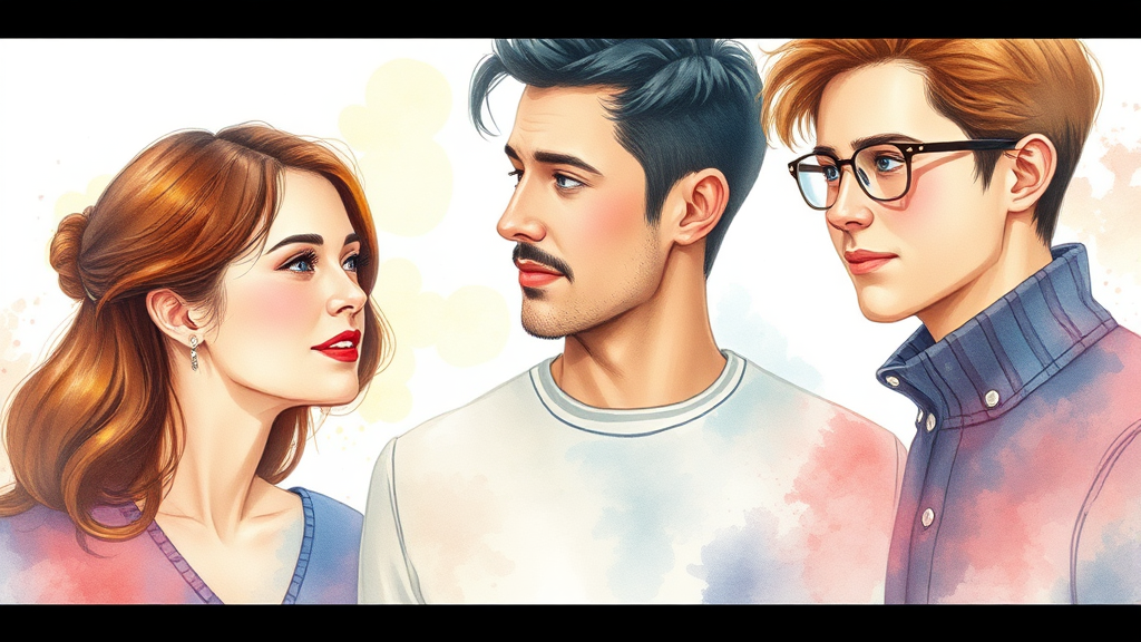 출연진들의 성격과 케미스트리 탐구 (watercolor 스타일)