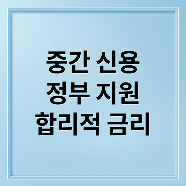 중간 신용
정부 지원
합리적 금리 (하나저축은행 사잇돌2 대출)