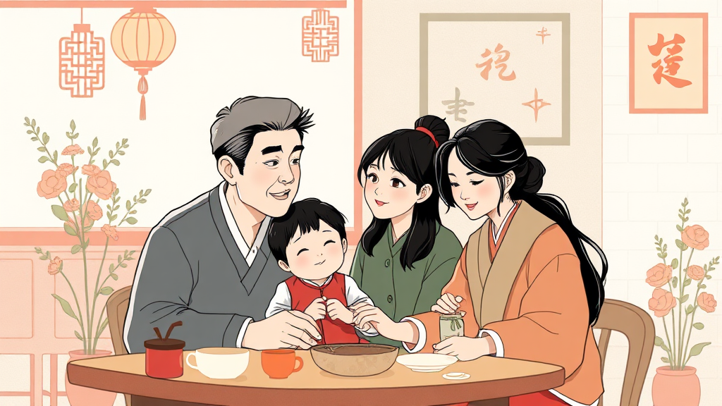 가족 관계 및 개인사 (illustration 스타일)