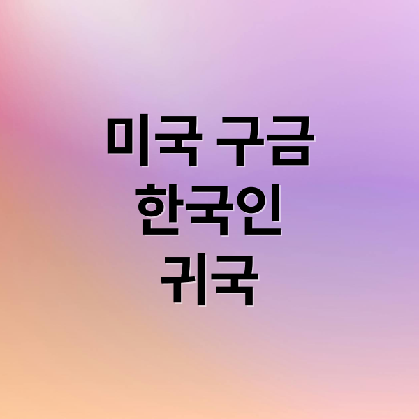 미국 구금
한국인
귀국 (한국인 구금자 귀국 미국 관세협상)