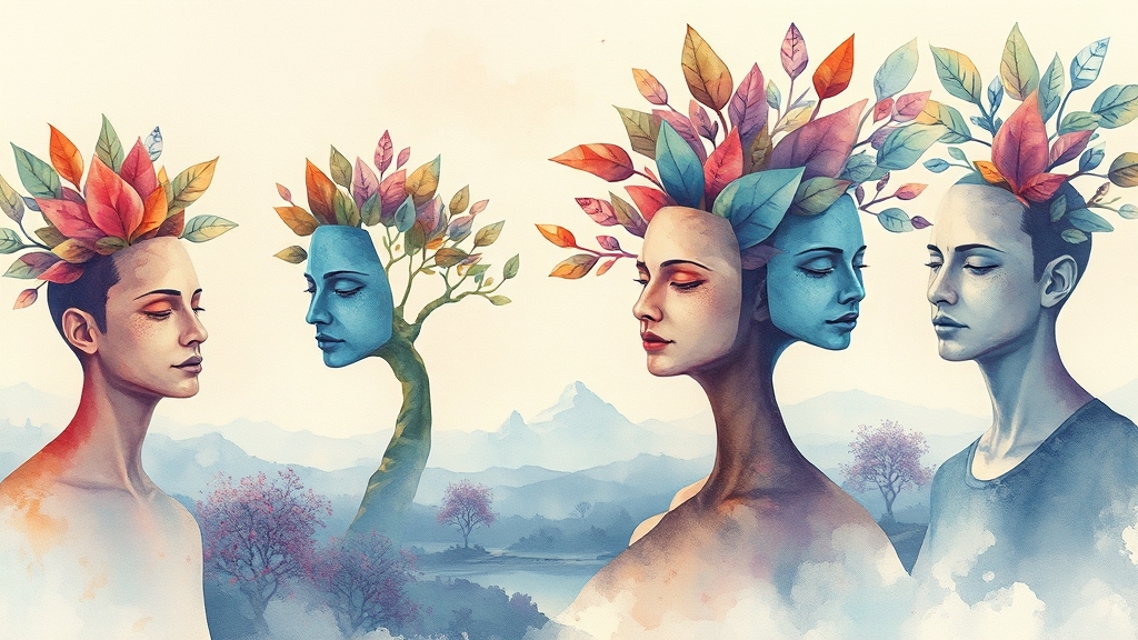 MBTI 결과 해석 시 주의사항 (watercolor 스타일)